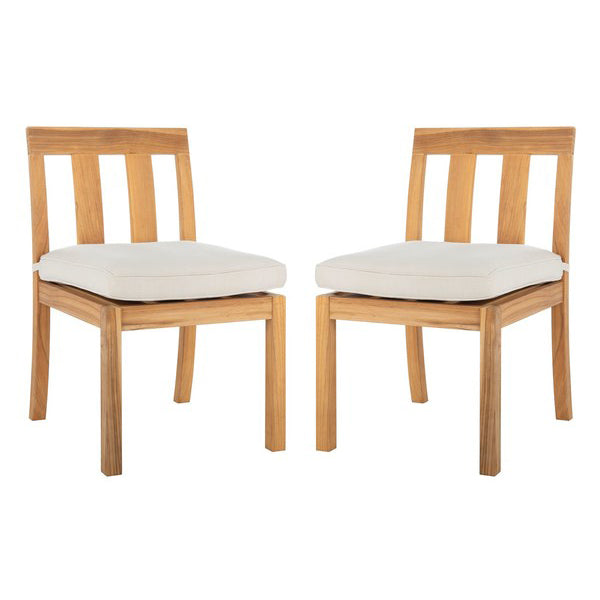 Montford Teak Dining Chair Natural (Set of 2) | Safavieh Couture - Natural / Beige