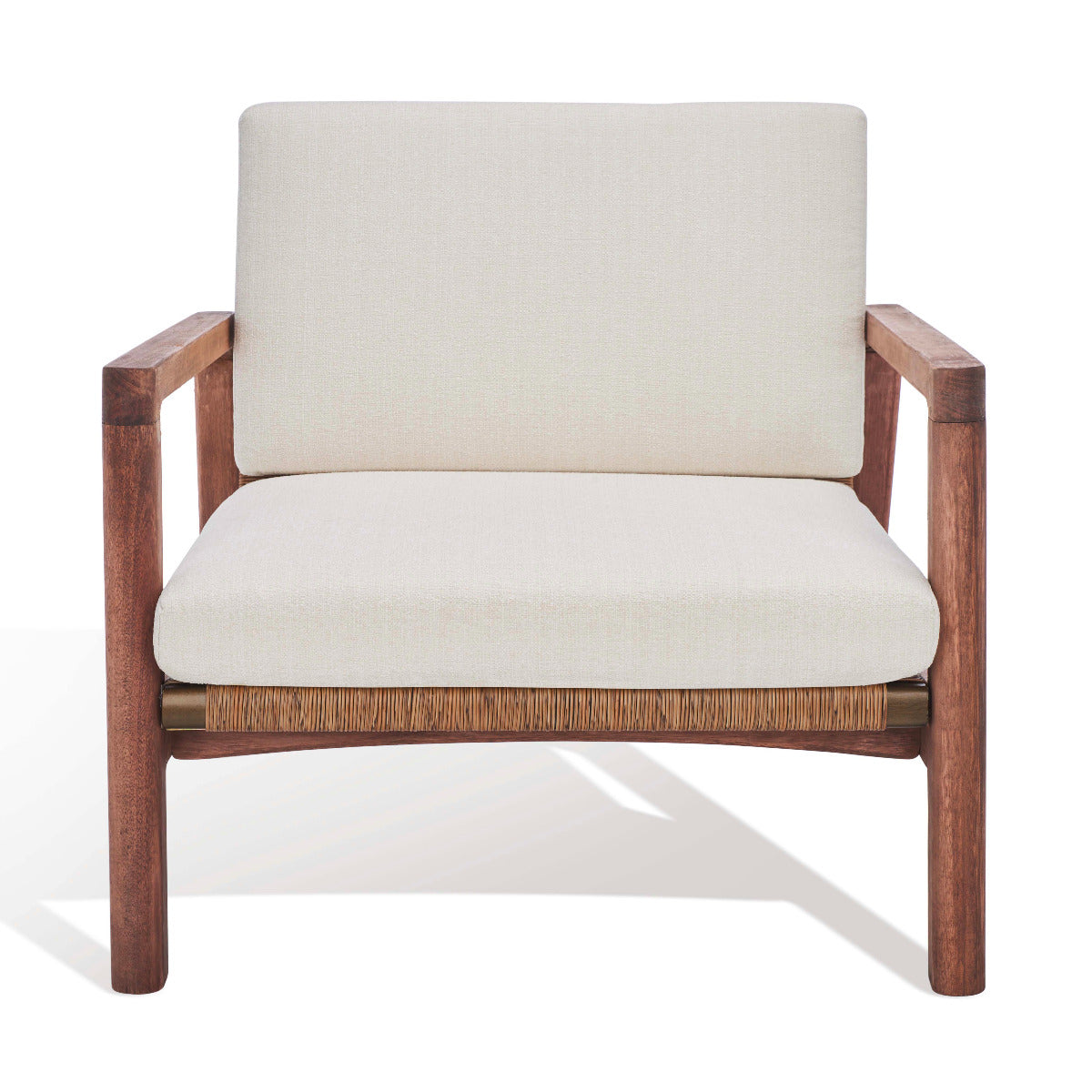 Safavieh Donnamaria Wicker Patio Chair, Natural / White - Natural / White