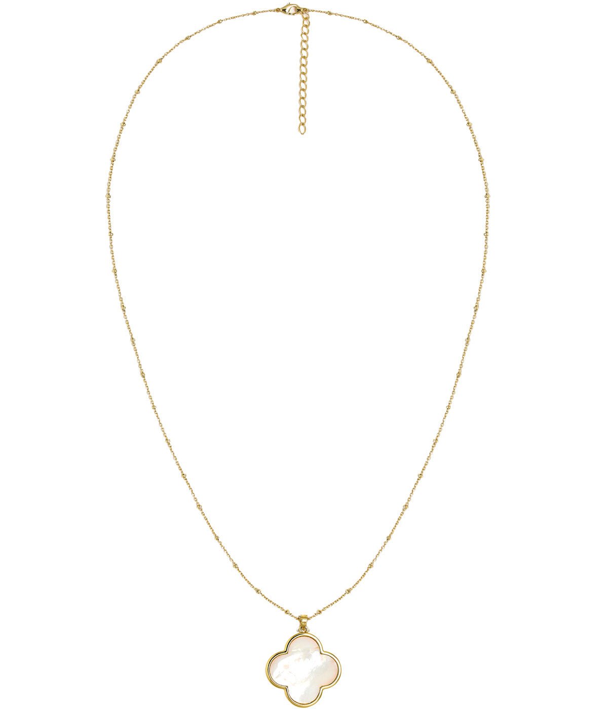 Dakota Clover Necklace - 18k Plated- Mother of Pearl-Kristin Kennedy Collection
