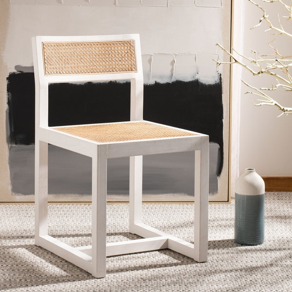 Bernice Cane Dining Chair, DCH9502 | Safavieh - White/Natural