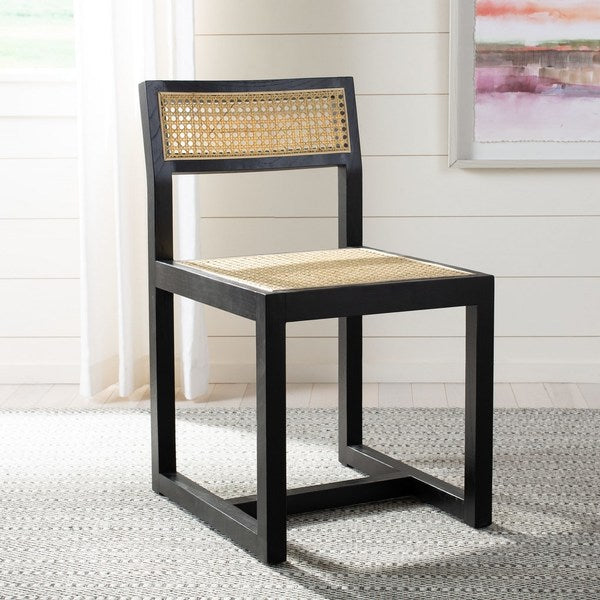 Bernice Cane Dining Chair, DCH9502 | Safavieh - Black/Natural