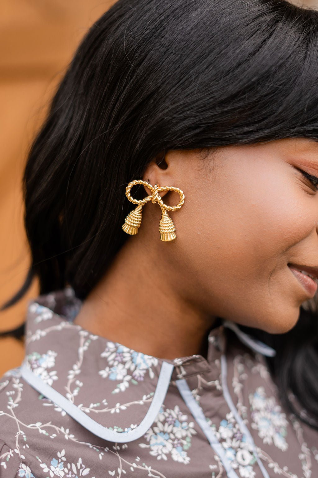 Delaney Tassel Stud Earring - 18k Gold Plated