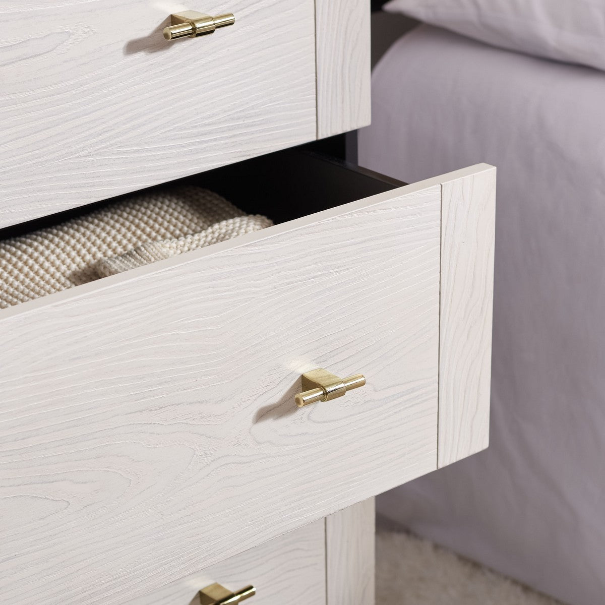 Genevieve 3 Drawer Dresser | Safavieh - Black / White Washed