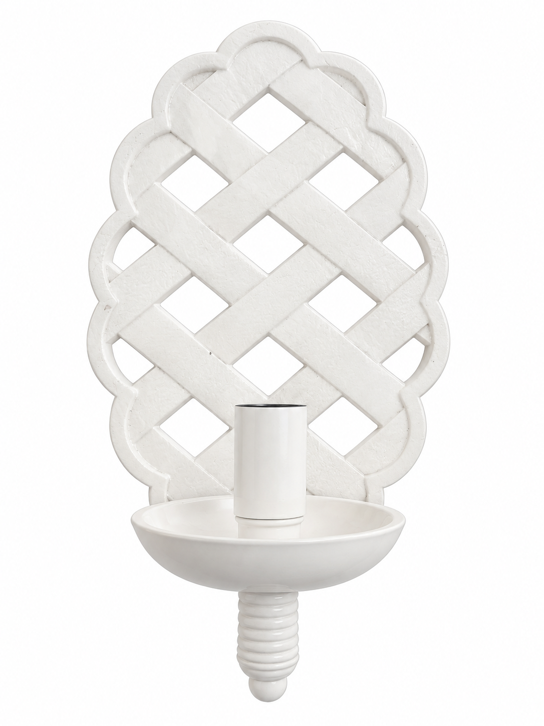 White Lattice Sconce