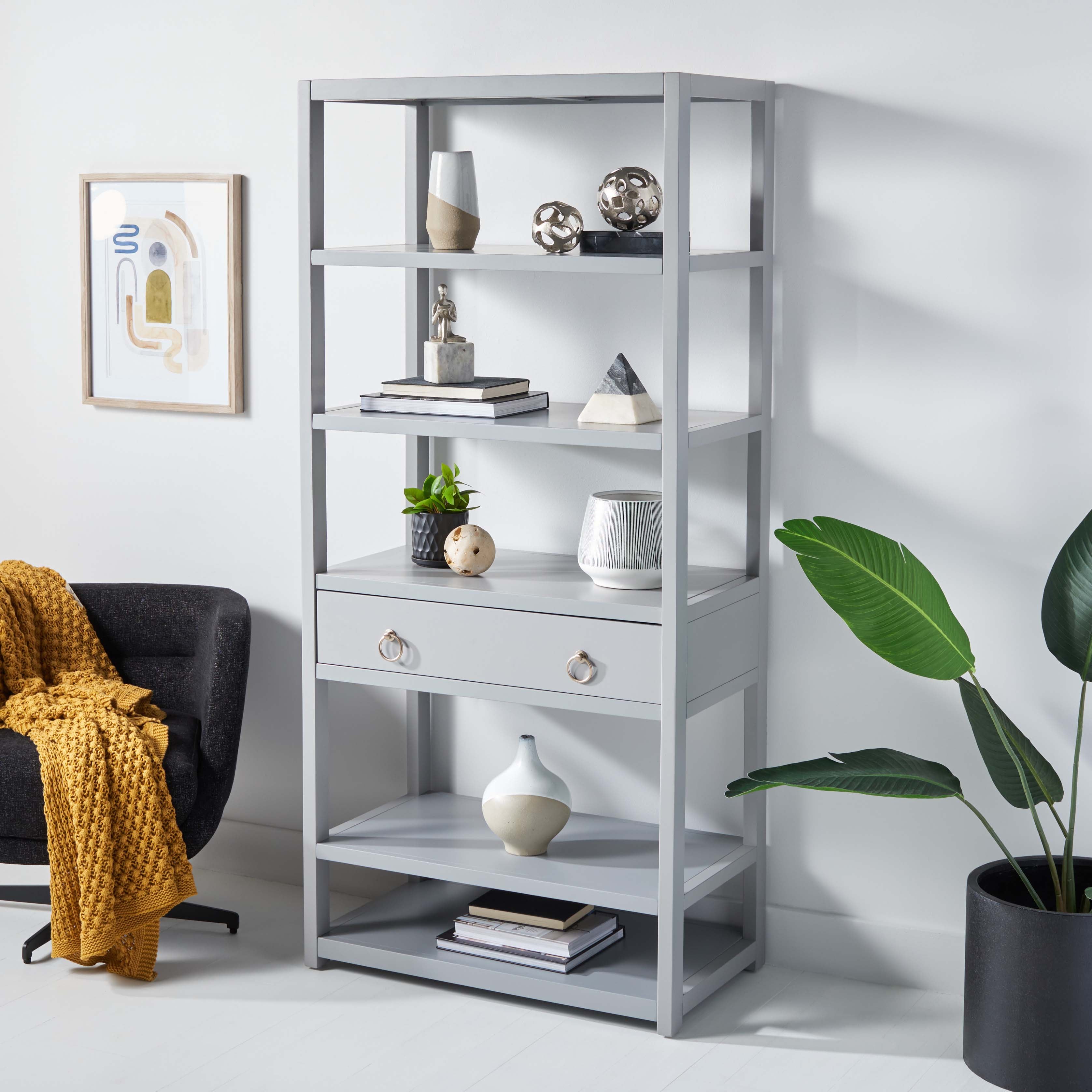 Johni 1 Drawer 5 Shelf Etagere | Safavieh - Grey