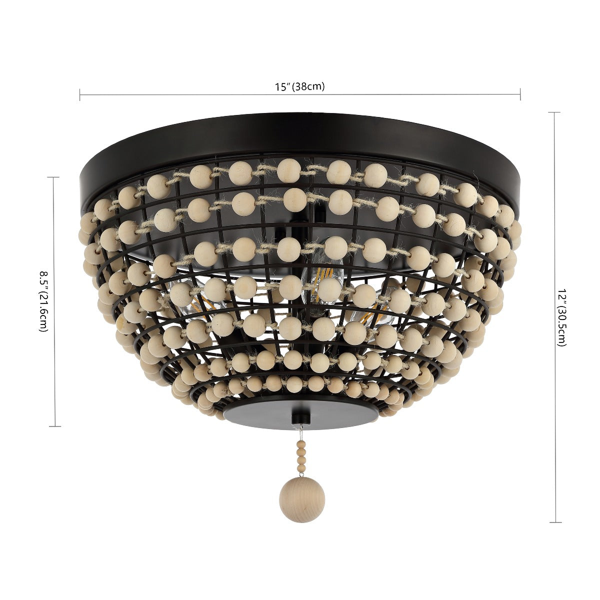 Safavieh Bolson Chandelier, Natural Wood/Oil, FLU4099 - Rubbed Bronze