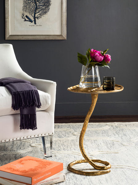 Mina Gold Foil Petal Side Table, FOX3246 | Safavieh - Gold