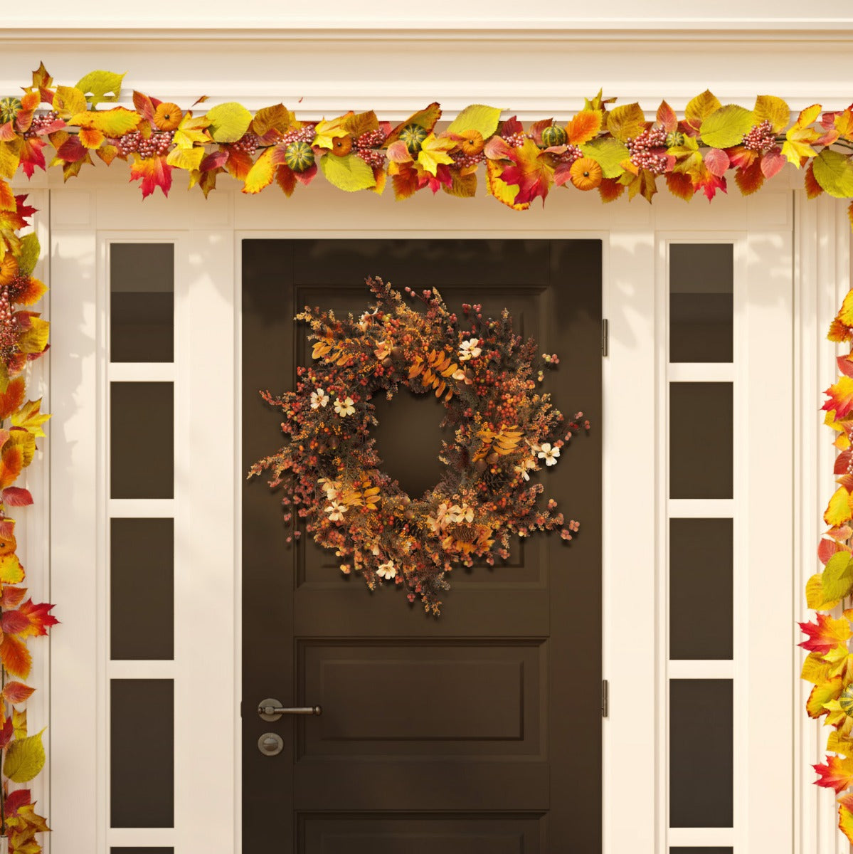 Faux 31 Inch Berry & Coreopsis Wreath | Safavieh - FXP1050 - Multi