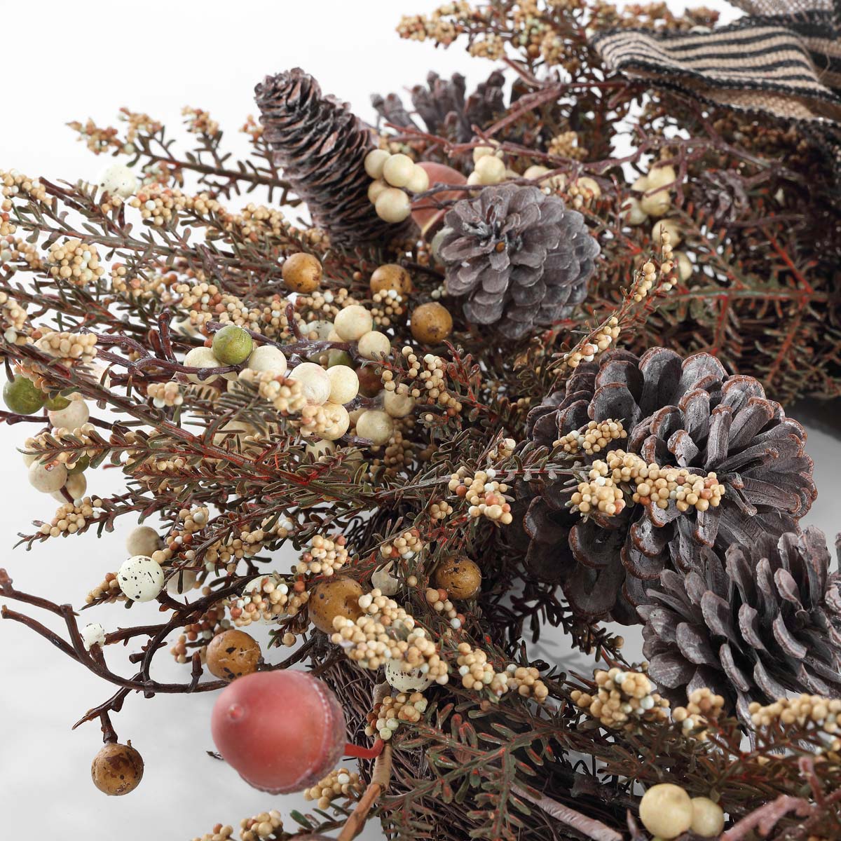 Faux 31 Inch Berry & Pine Cone Wreath W/ Bow | Safavieh - FXP1055 - Multi