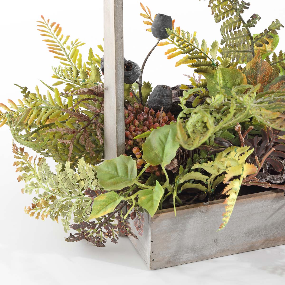 Faux 25 Inch Lotus & Fern Wood Planter | Safavieh - FXP1065 - Multi