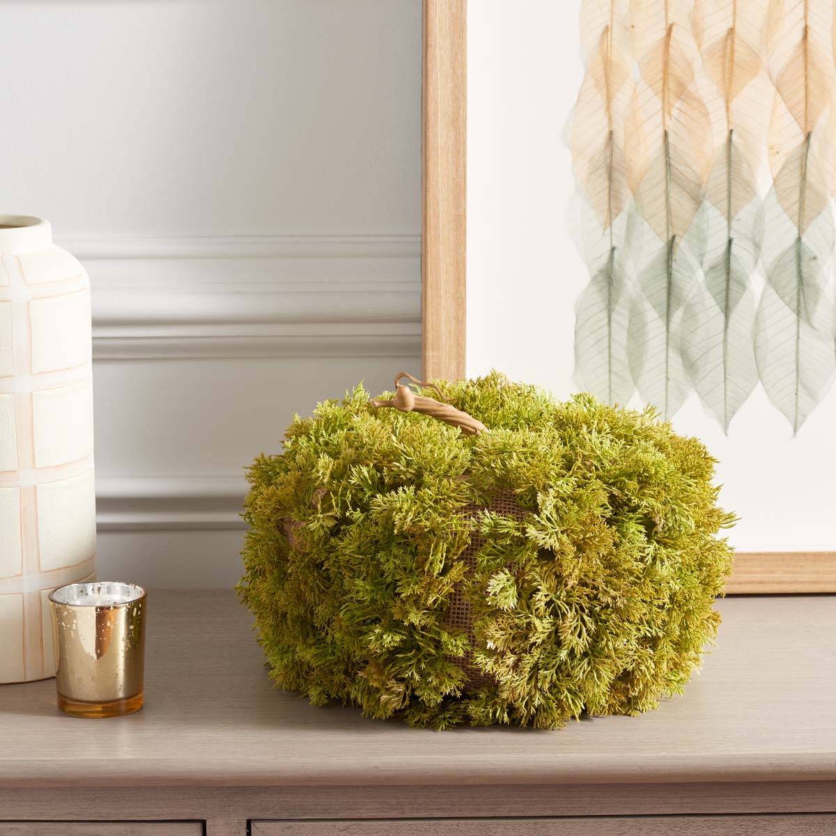 Faux 10 Inch Moss Pumpkin | Safavieh - FXP1067 - Green