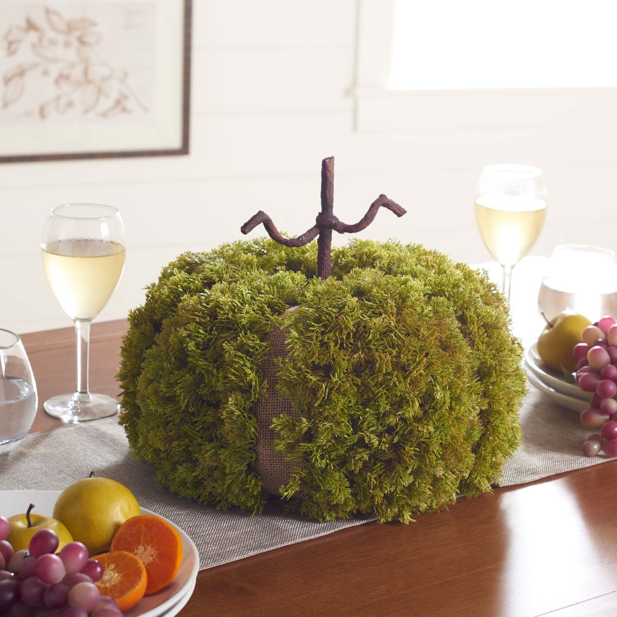 Faux 15 Inch Moss Pumpkin | Safavieh - FXP1068 - Green