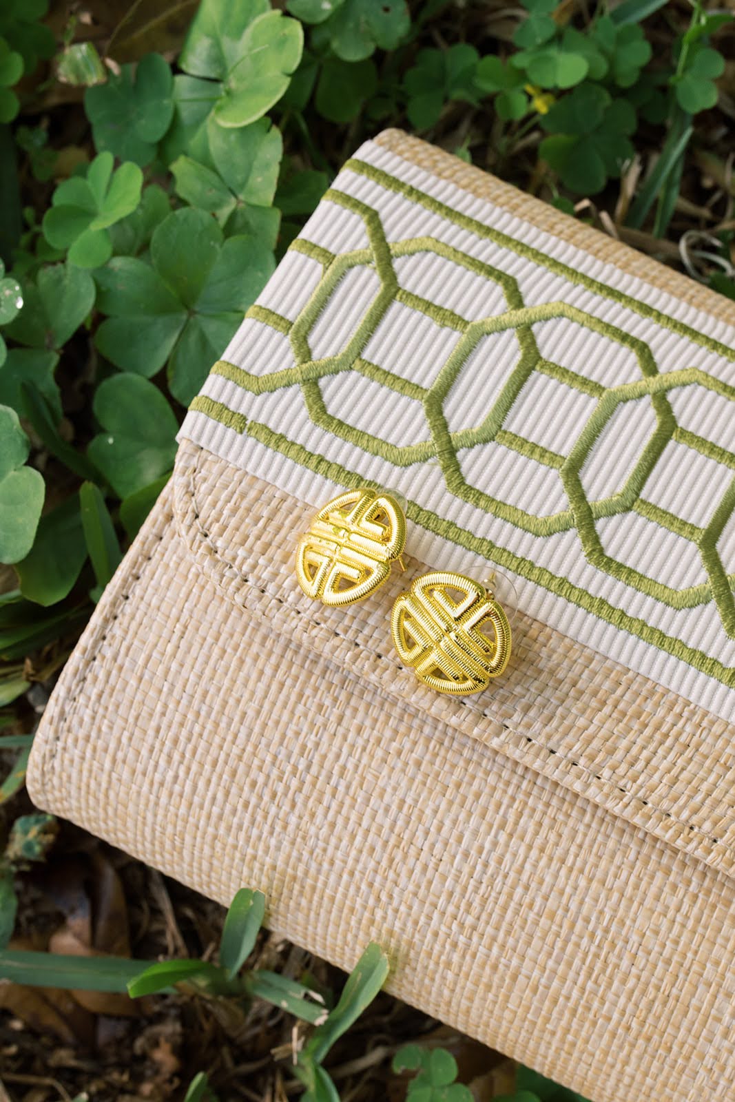 Greek Gold Key Stud - Earrings