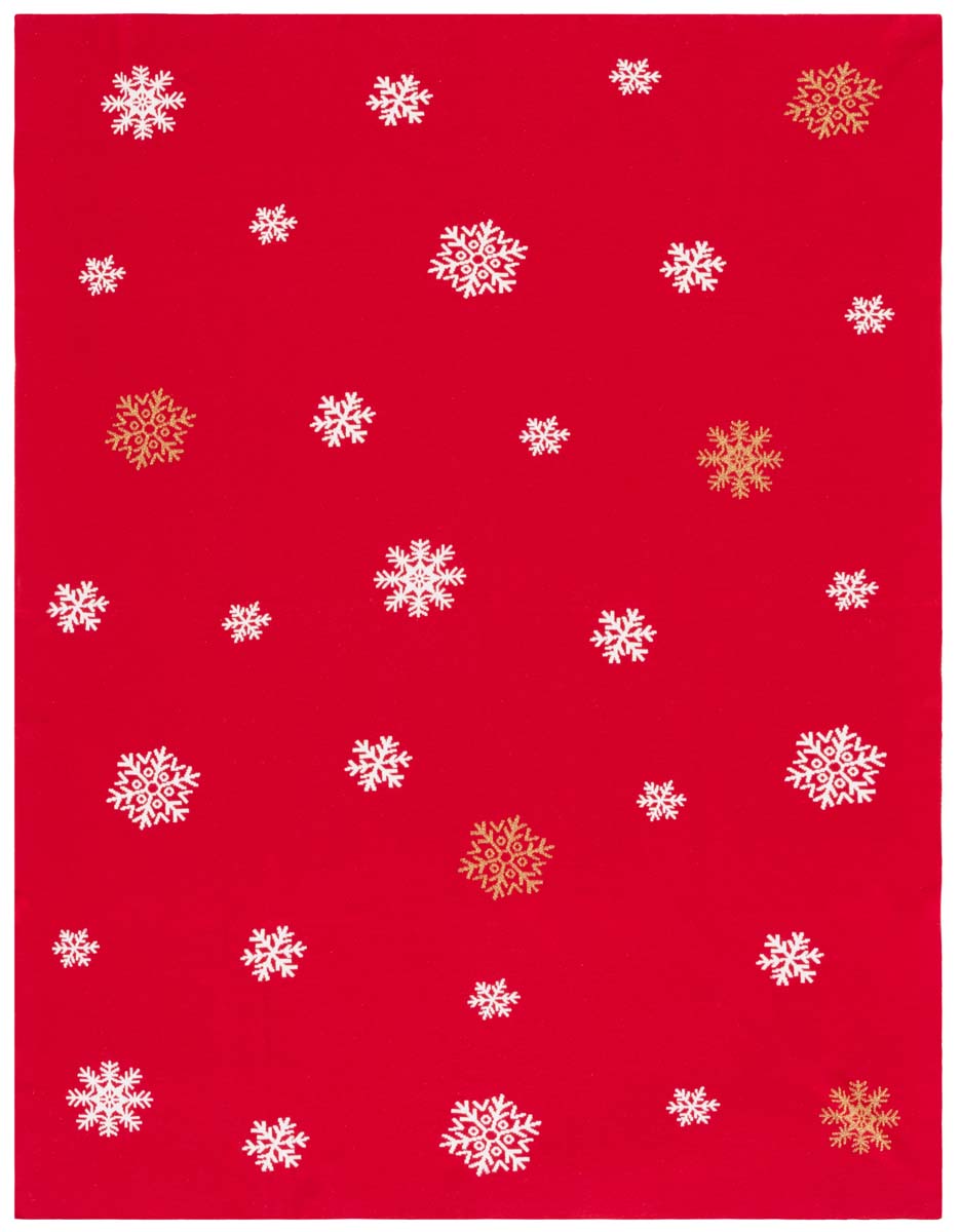 Frosty Wish Throw Blanket | Safavieh - HOL2011 - Red / White