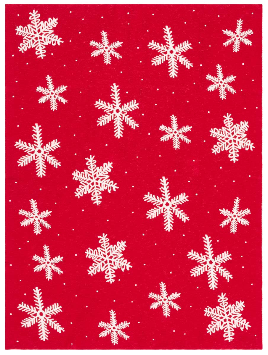 Holiday Snow Throw Blanket | Safavieh - HOL2014 - Red / White