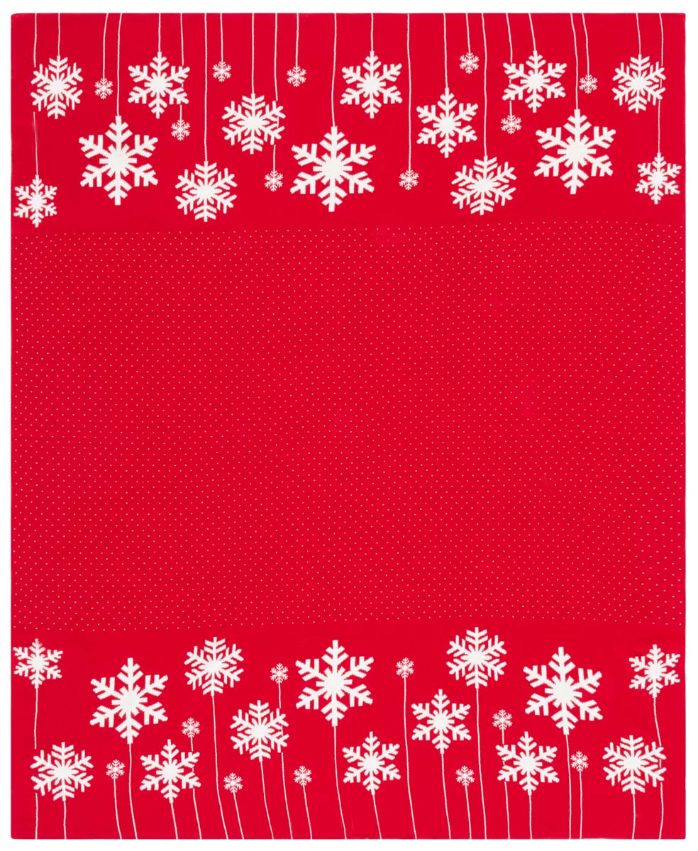 Frosty Throw Blanket | Safavieh - HOL2015 - Red / White