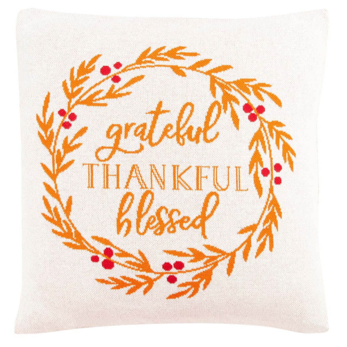 Grateful Blessed Pillow | Safavieh - HOL3210 - Orange