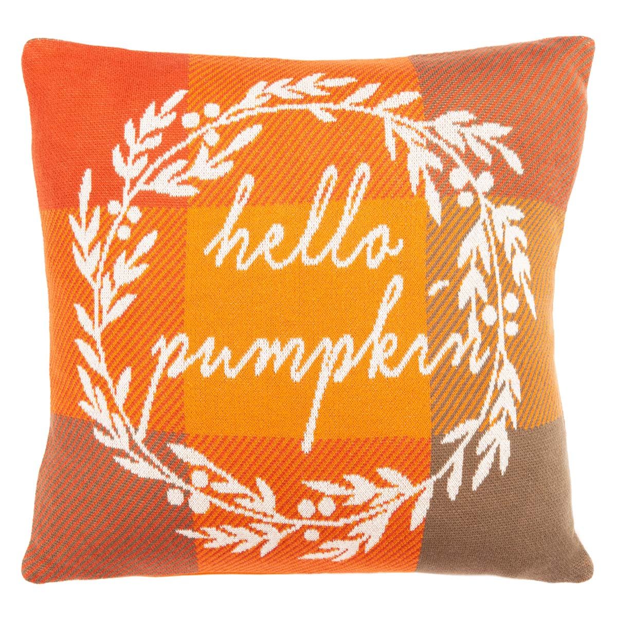 Hello Pumpkin Pillow | Safavieh - HOL3213 - Orange