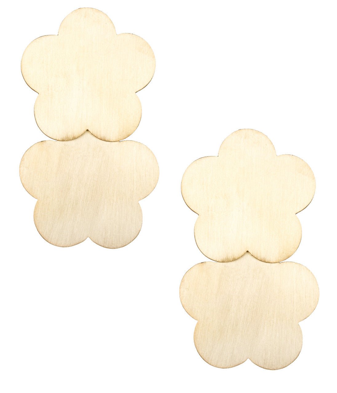 Josie Brushed Floral Earrings - 18k Gold Plated