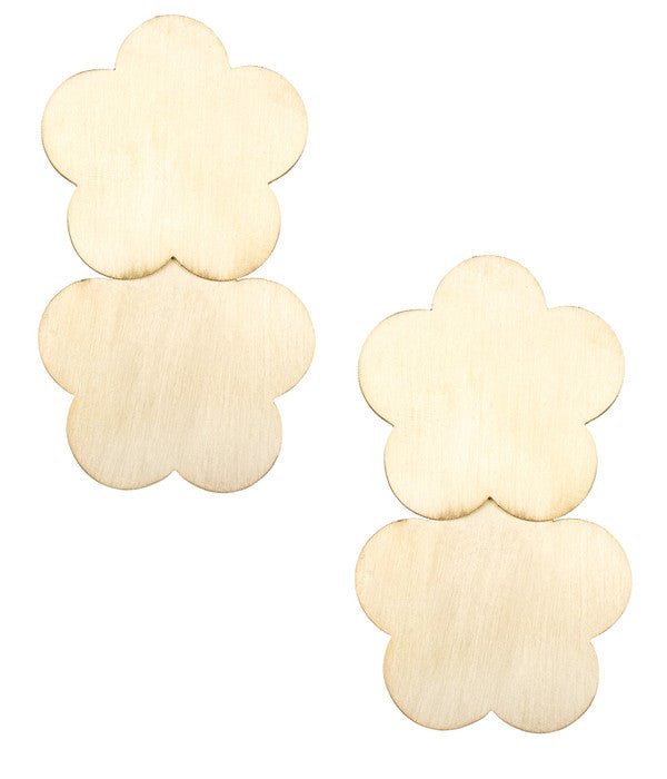 Josie Brushed Floral Earrings - 18k Gold Plated