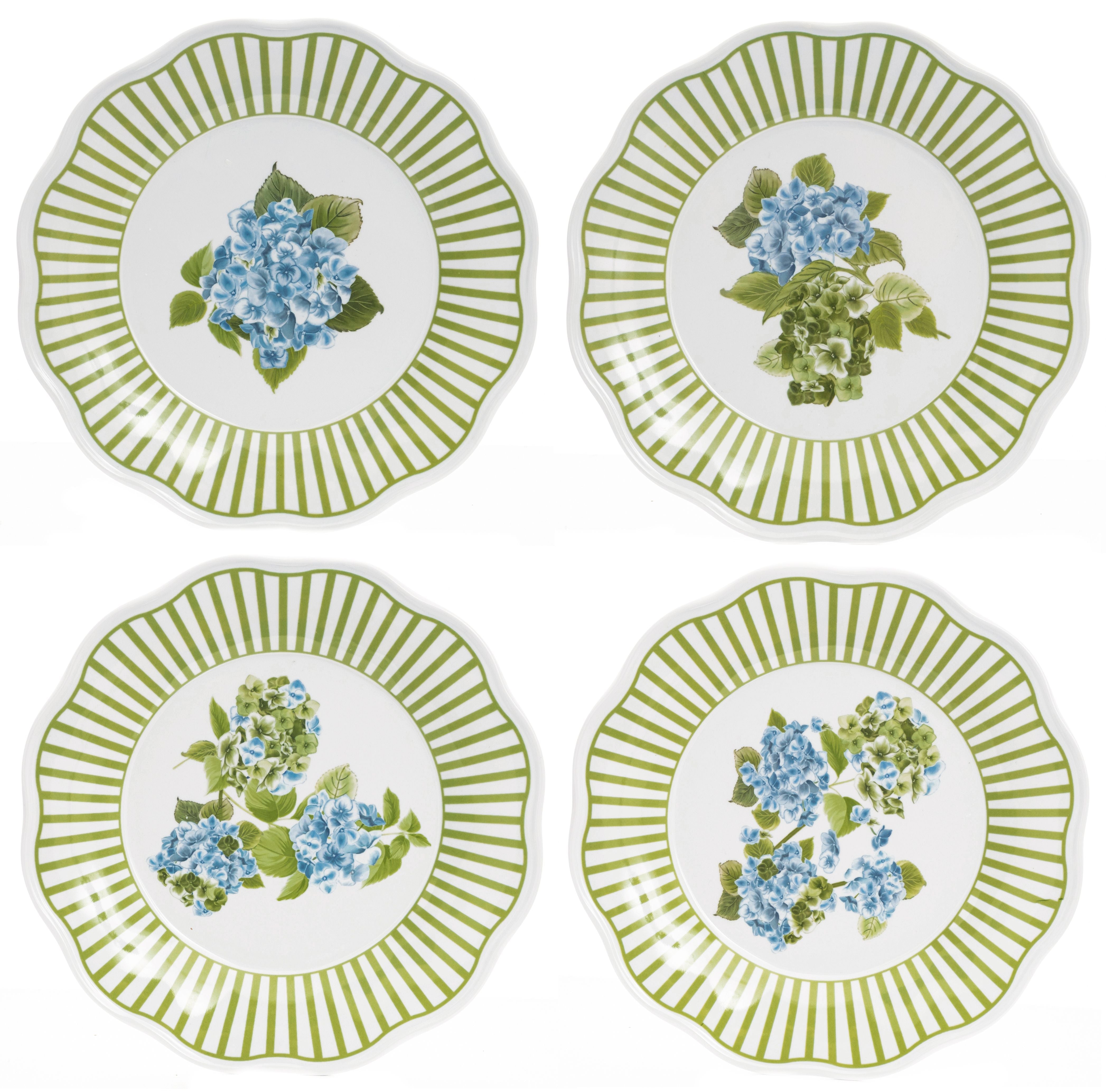 Green Hydrangea Melamine Dinnerware Collection