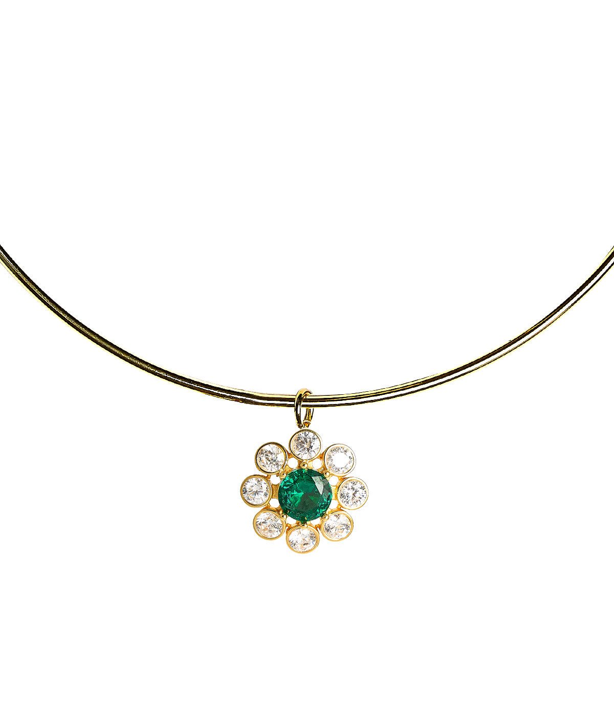 Kelly- Emerald Collar Necklace- 18k Gold Plated - Belle of the Ball Collection