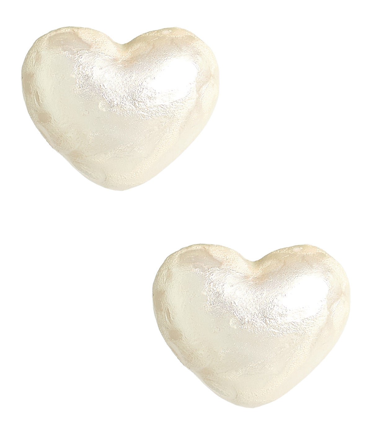 Lainey Heart - Cotton Pearl Studs - 18k Gold Plated