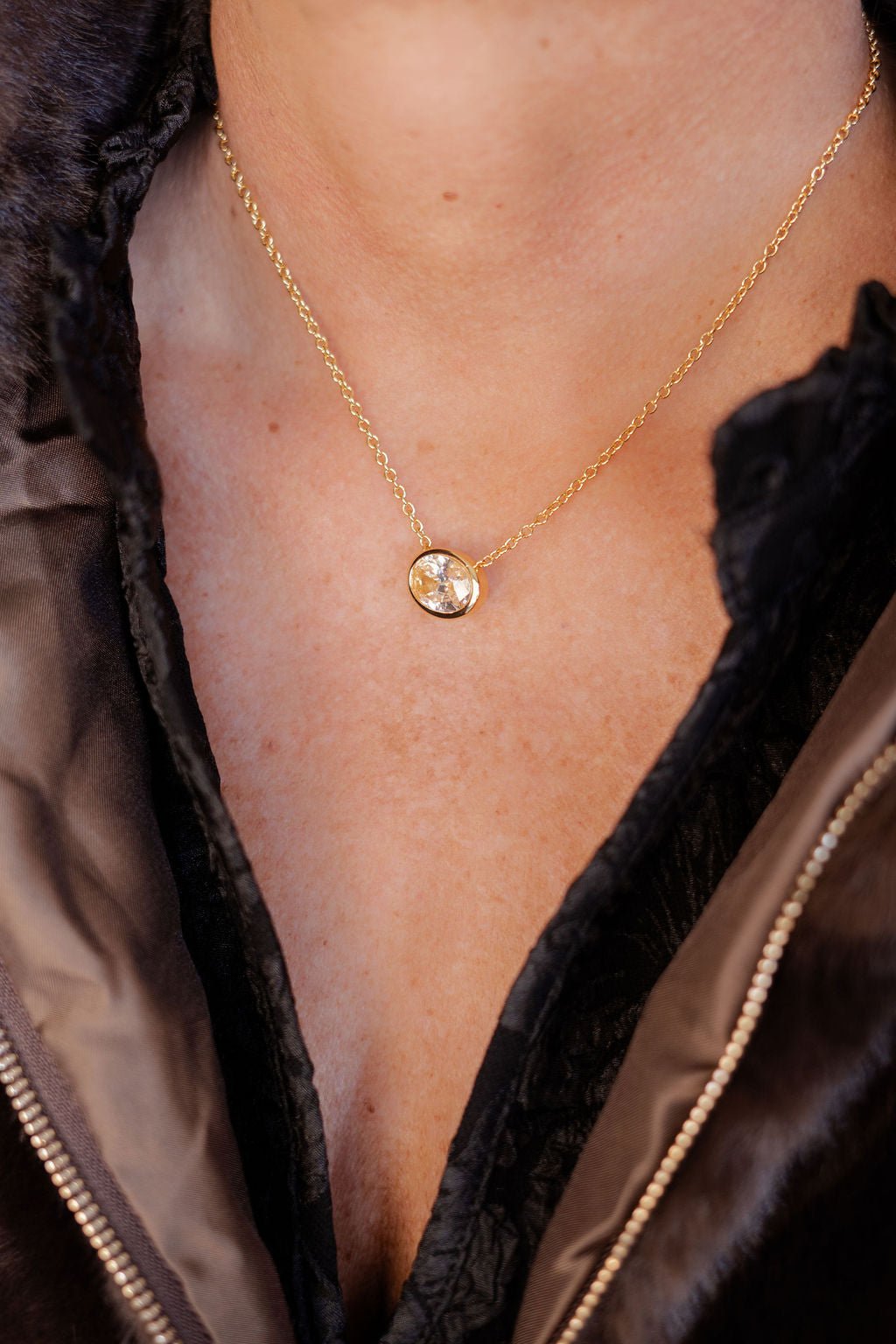 Large Oval Bezel Necklace