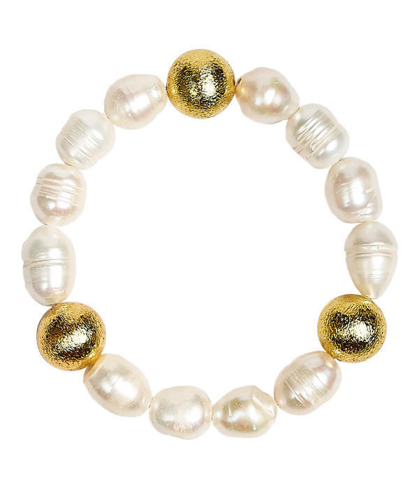 Georgia Beaded Bracelet - Freshwater Pearl and 14mm