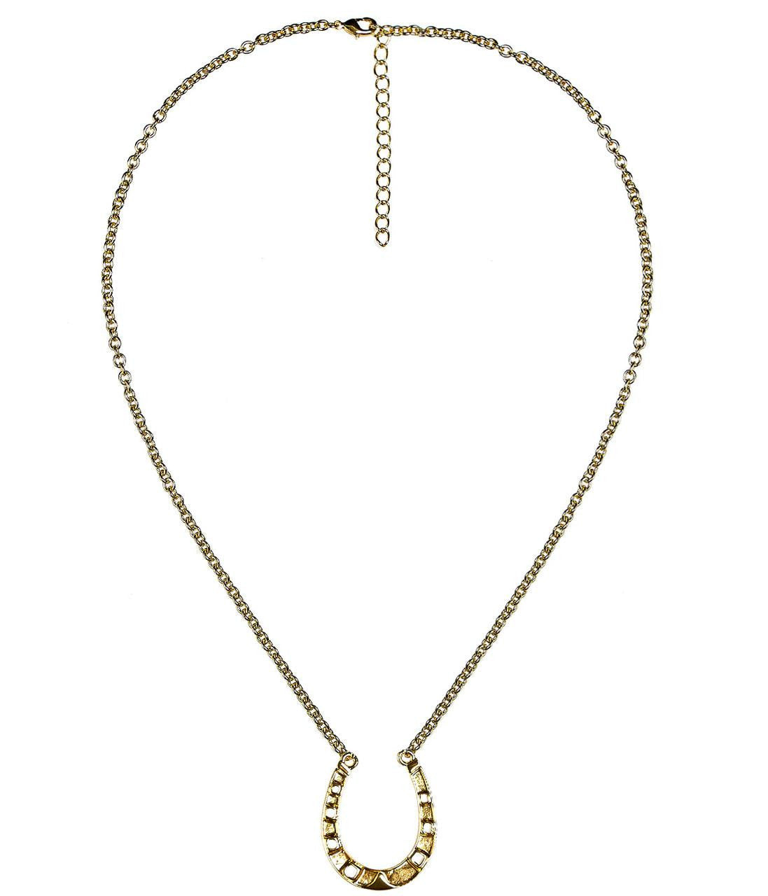 Gold Horseshoe Charm Necklace - 18k Gold Plated