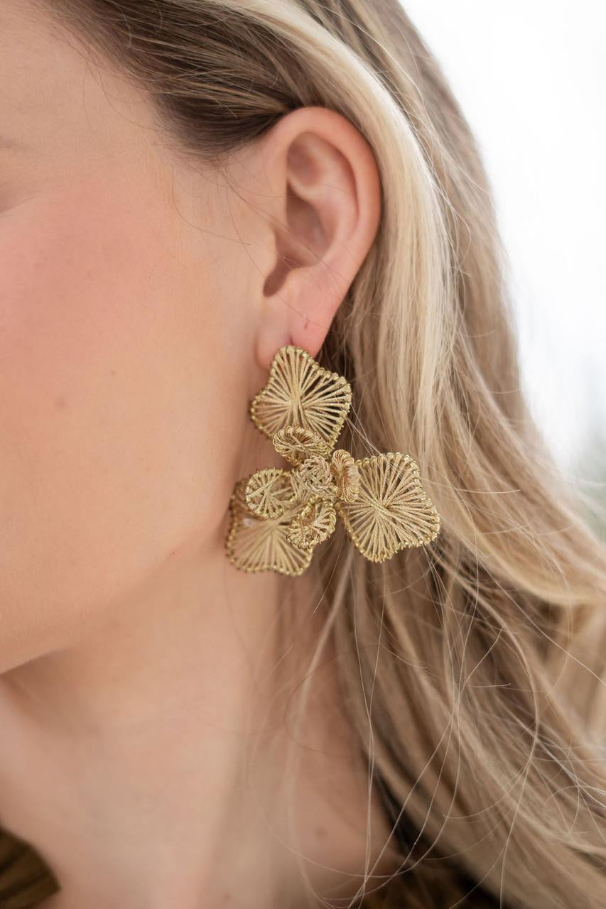 Kaia - Raffia Flower Earring