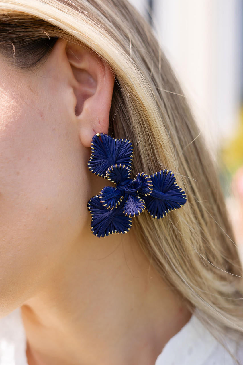 Kaia - Raffia Flower Earring