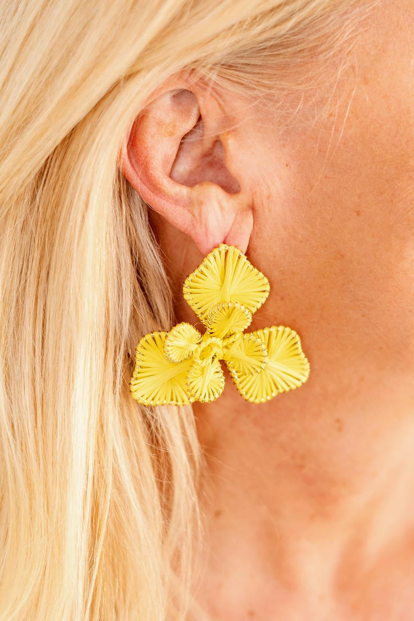 Kaia - Raffia Flower Earring