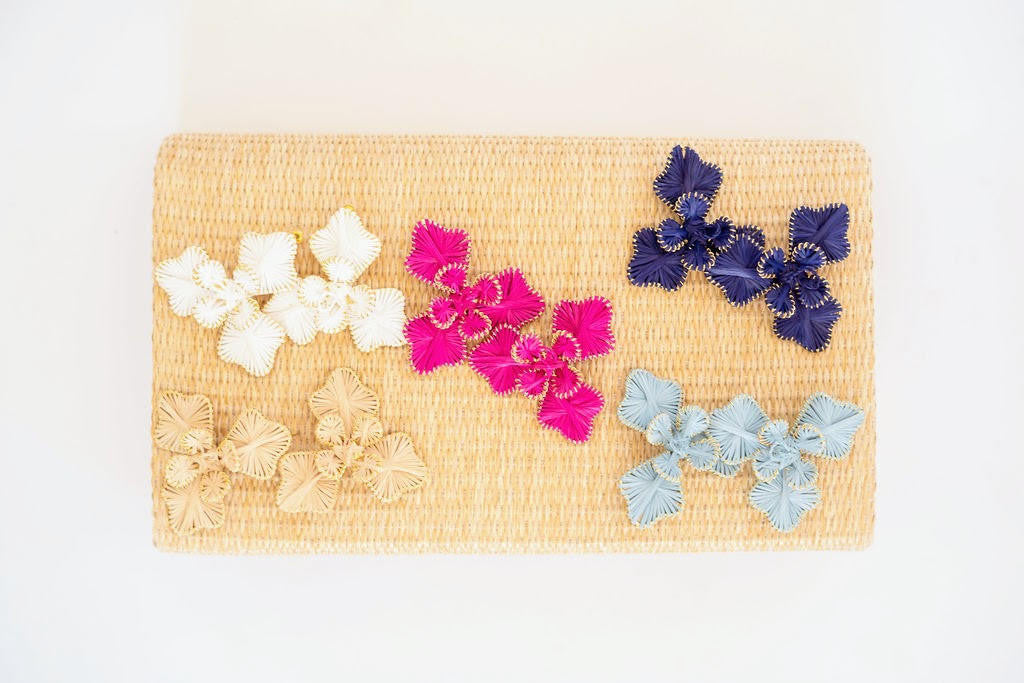 Kaia - Raffia Flower Earring