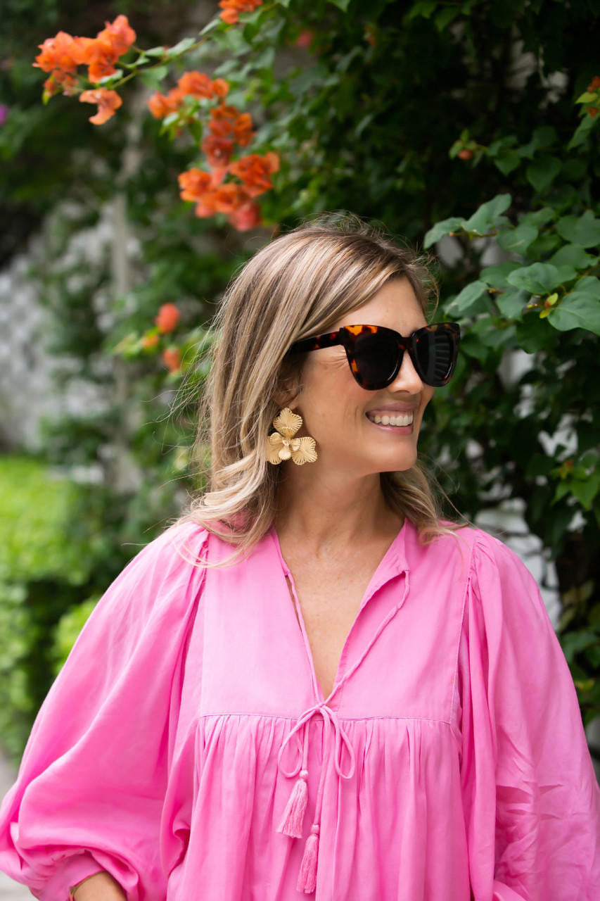 Kaia - Raffia Flower Earring