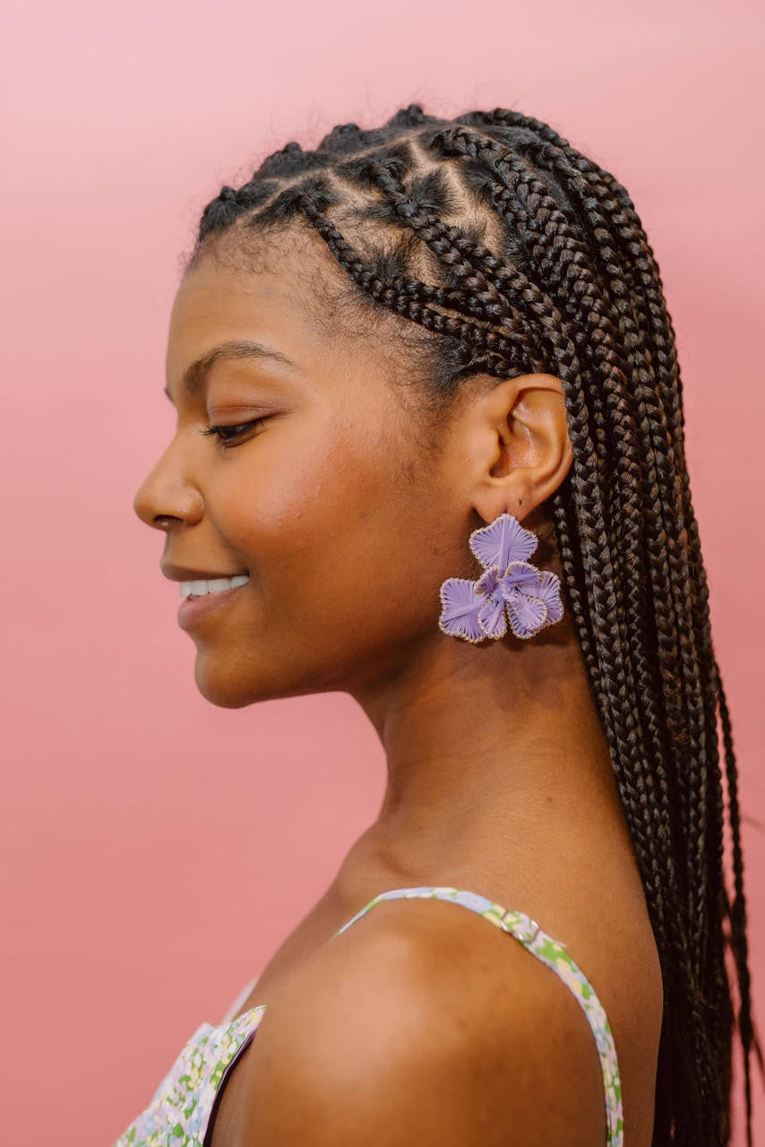 Kaia - Raffia Flower Earring