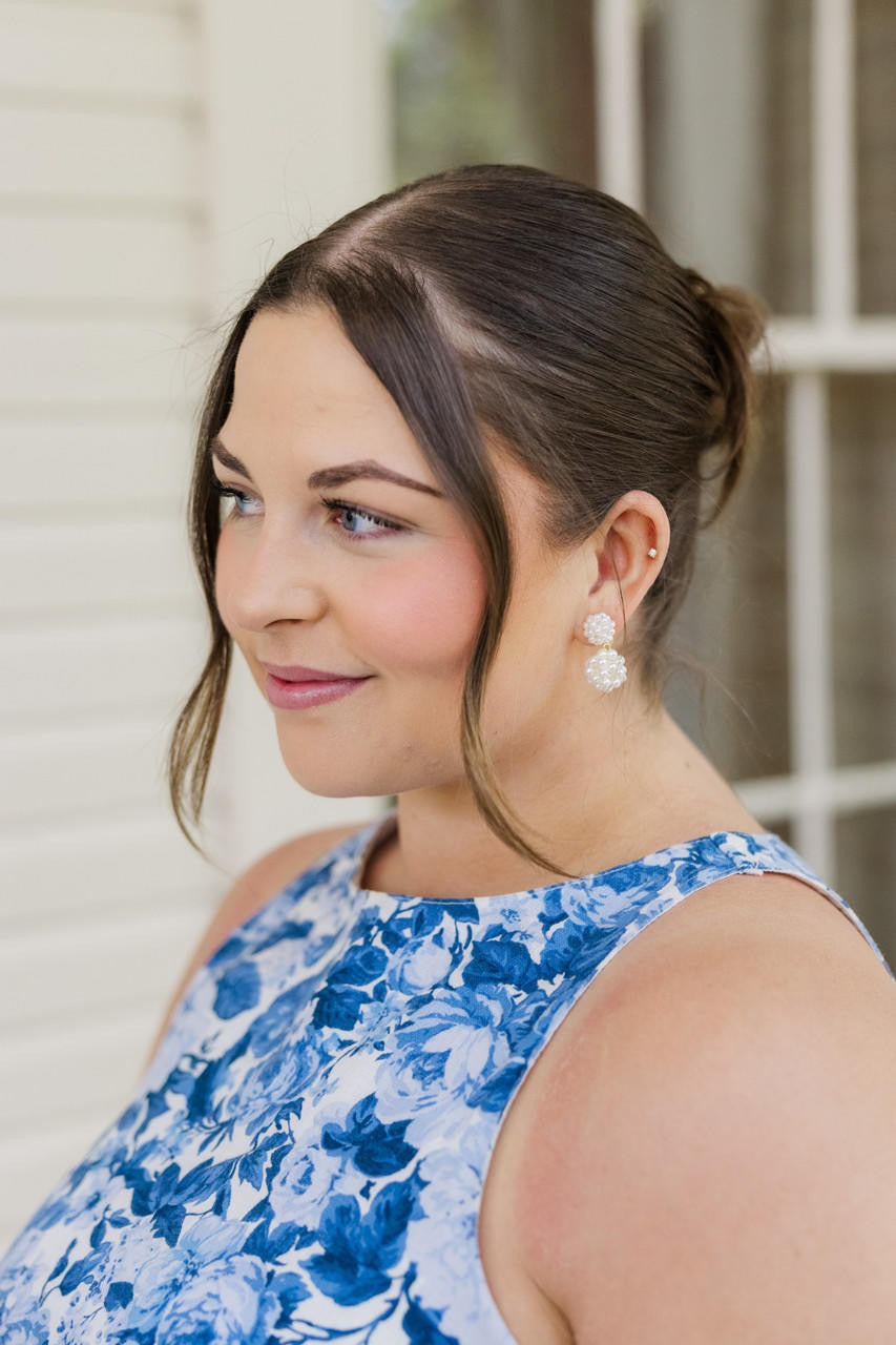 Kate Cluster Pearl Small - Earrings - Belle of  the Ball