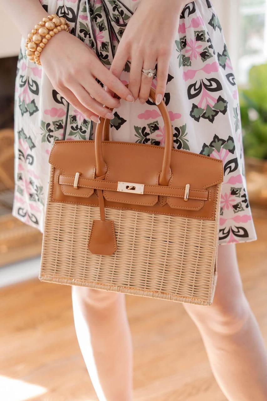Margo Camel -  Wicker Handbag