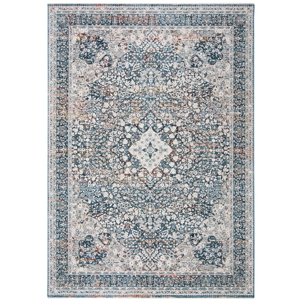 Fleur Rug | Lauren Ralph Lauren - LRL1355 - Ivory / Blue