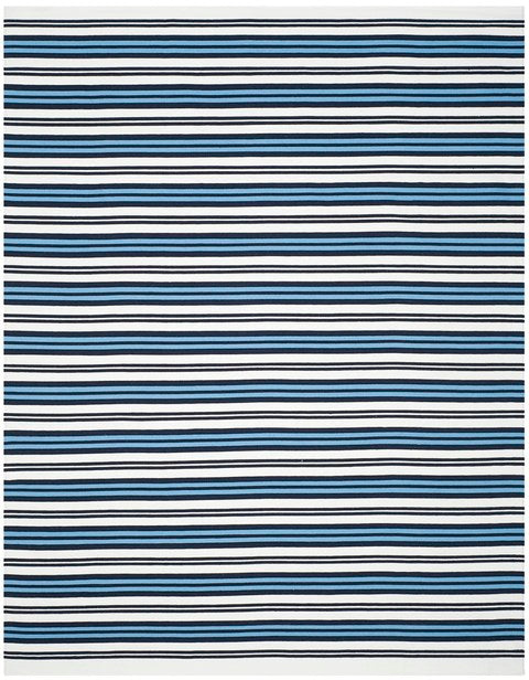 Leopold Stripe Rug | Lauren Ralph Lauren - LRL2462 - White / French Blue