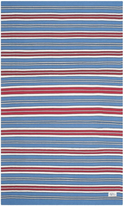 Leopold Stripe Rug | Lauren Ralph Lauren - LRL2462 - Royal Blue