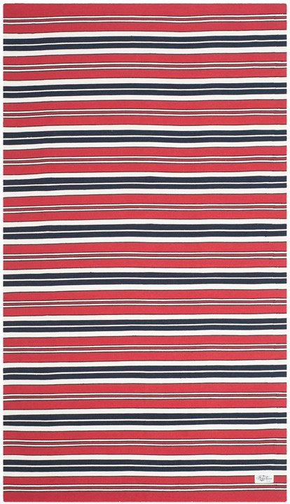 Leopold Stripe Rug | Lauren Ralph Lauren - LRL2462 - Red