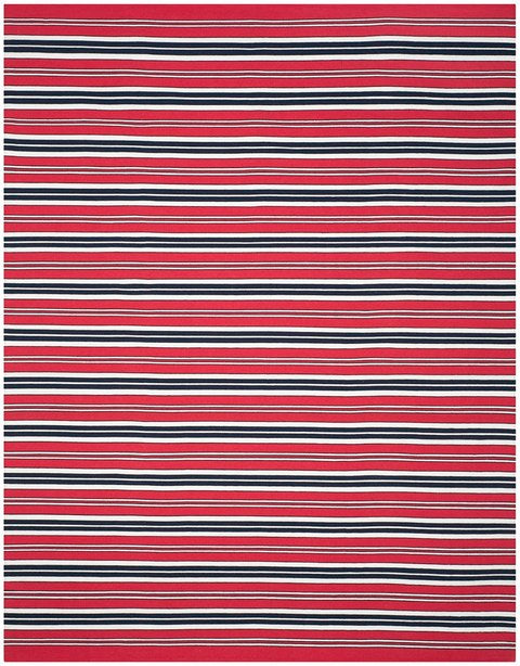 Leopold Stripe Rug | Lauren Ralph Lauren - LRL2462 - Red