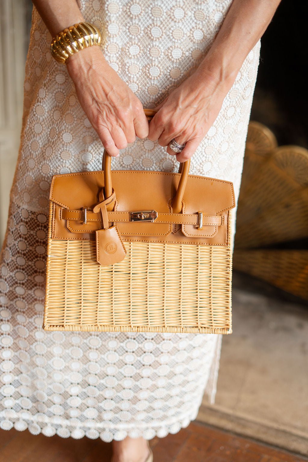 Margo Camel -  Wicker Handbag