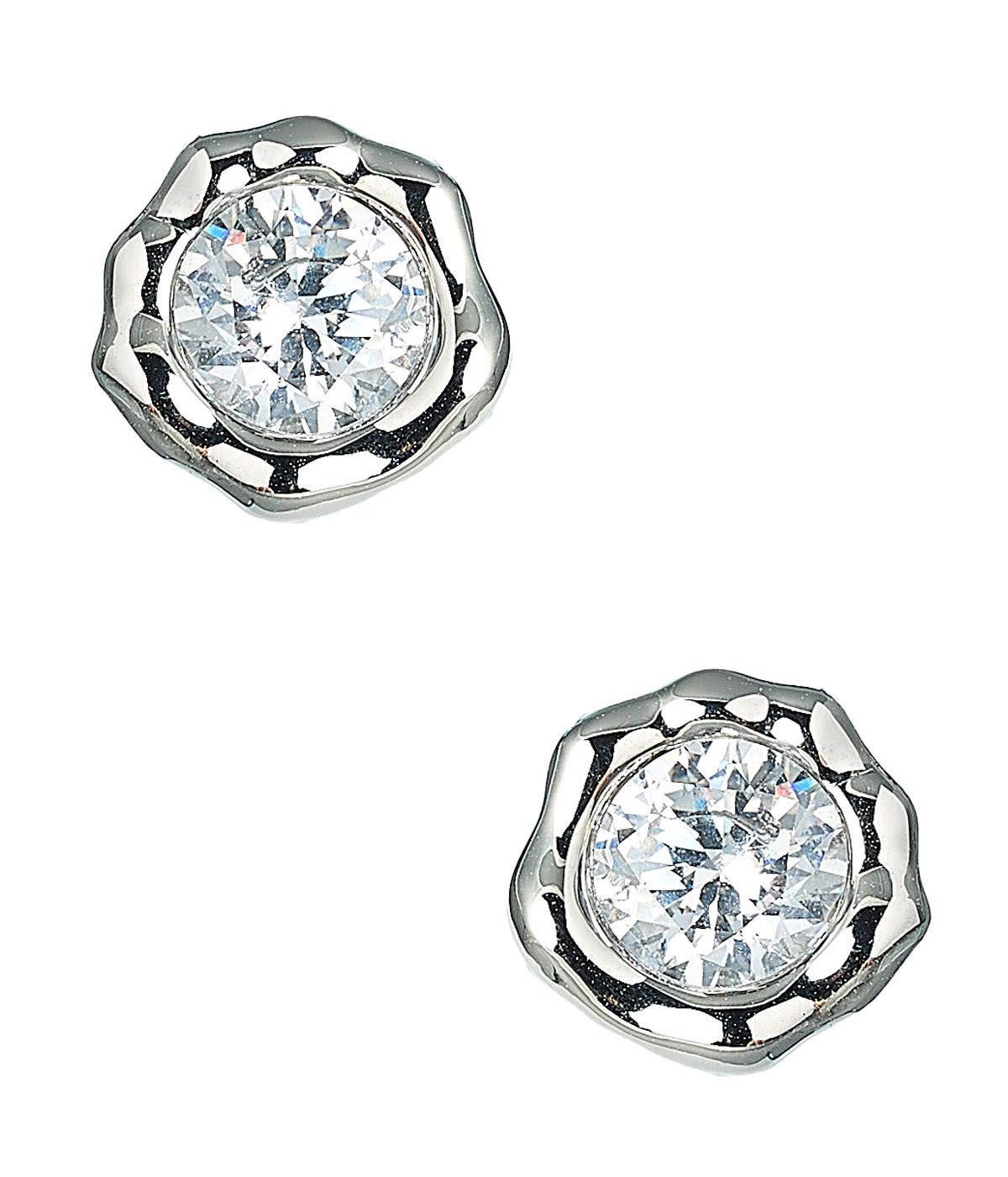 Margot - Bezel Textured Stud Earring - 18k Gold Plated- Darby Clark Collection