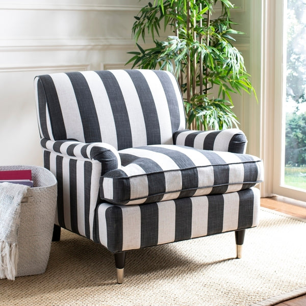 Chloe Club Chair, MCR4571 | Safavieh - Black / White