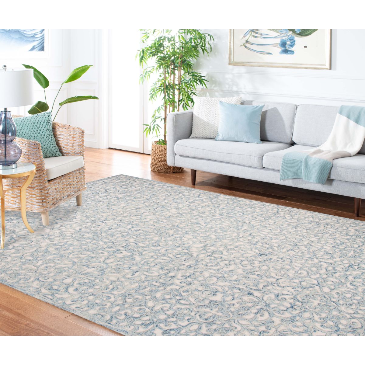 Martha Stewart 3513 Rug | Martha Stewart - MSR3513 - Blue / Ivory 9' X 12'