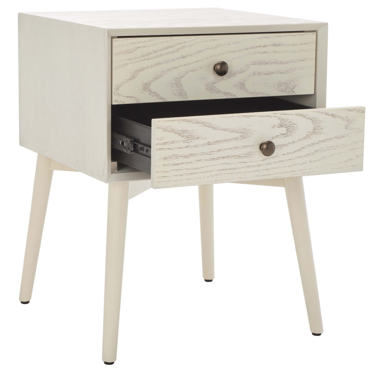 Scully 2 Drawer Nightstand | Safavieh - White Wash /Gold