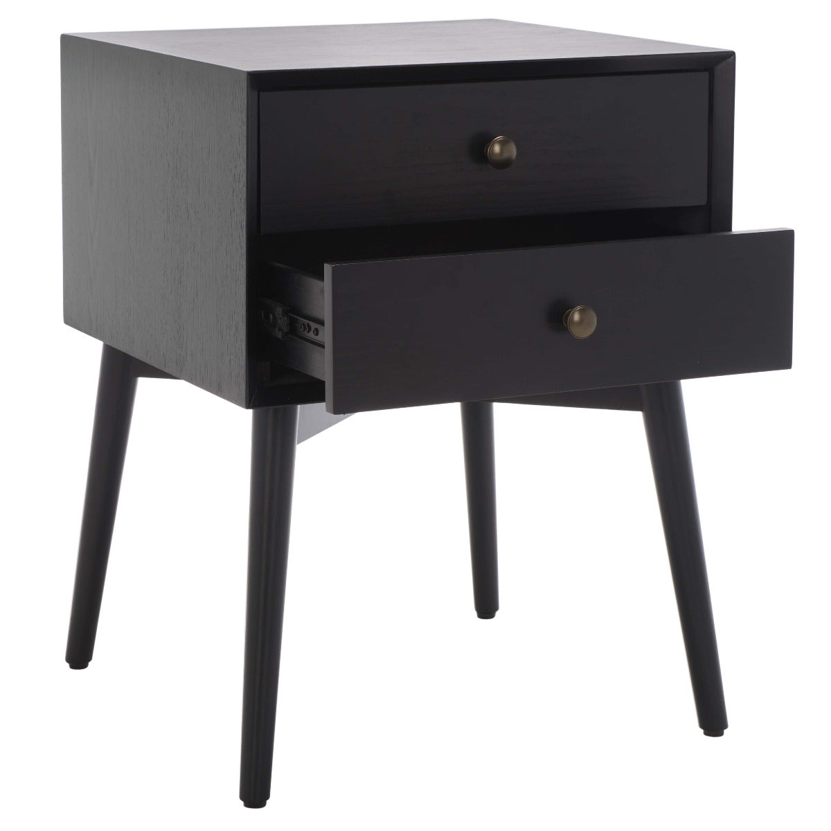 Scully 2 Drawer Nightstand | Safavieh - Black / Gold