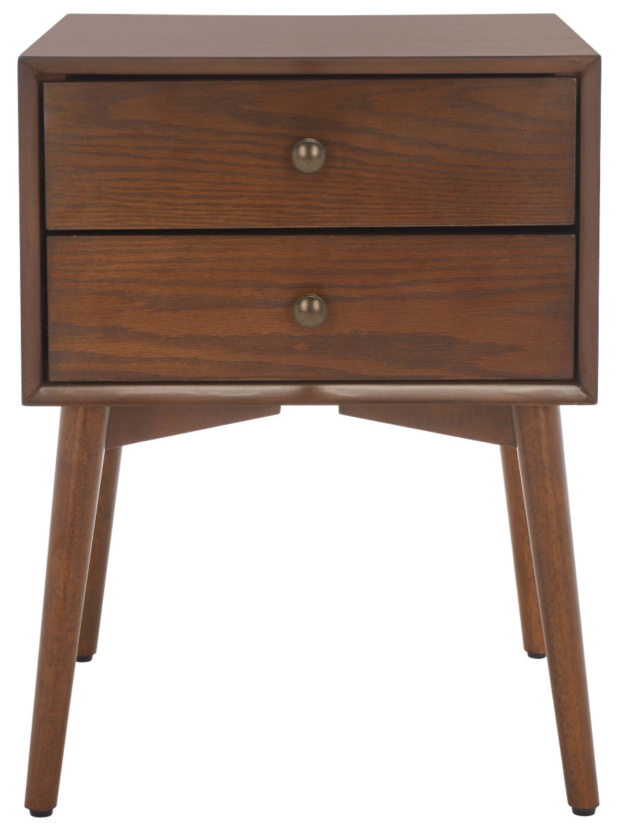 Scully 2 Drawer Nightstand | Safavieh - Oak / Gold